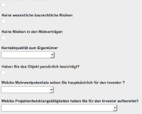 Bewertung des Objekt- oder Projektangebots